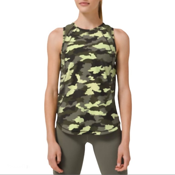 Lululemon Sculpt Tank Top Camo Crispin Green Sz 0 - Picture 1 of 7